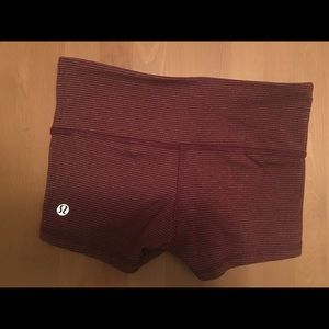 Lululemon wunder under shorts size 2
